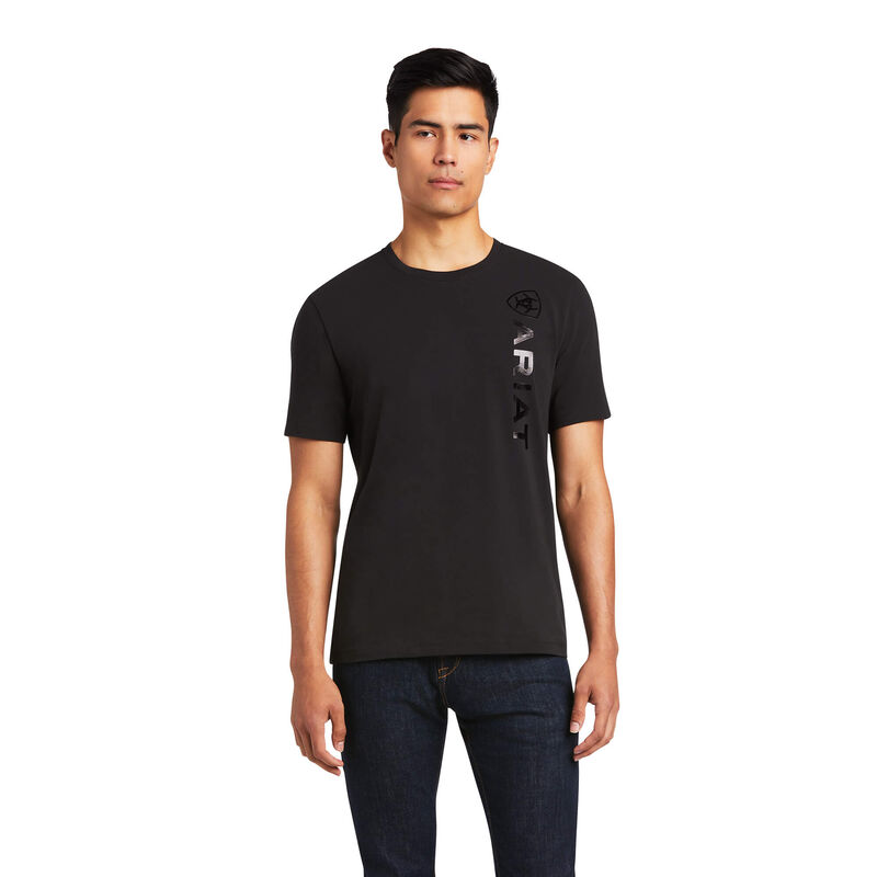 Ariat T-Shirts Herren - Vertical Logo Schwarz ( MDFWI-4136 )